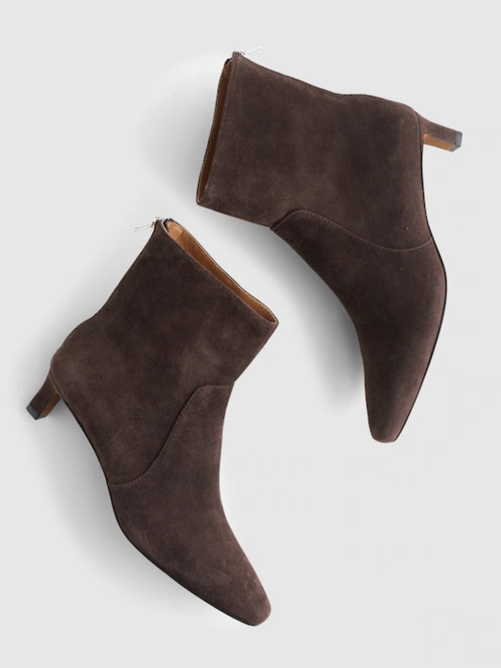 NEW Madewell Dimes Kitten Heel Booties Brown Suede Boots Size 8.5